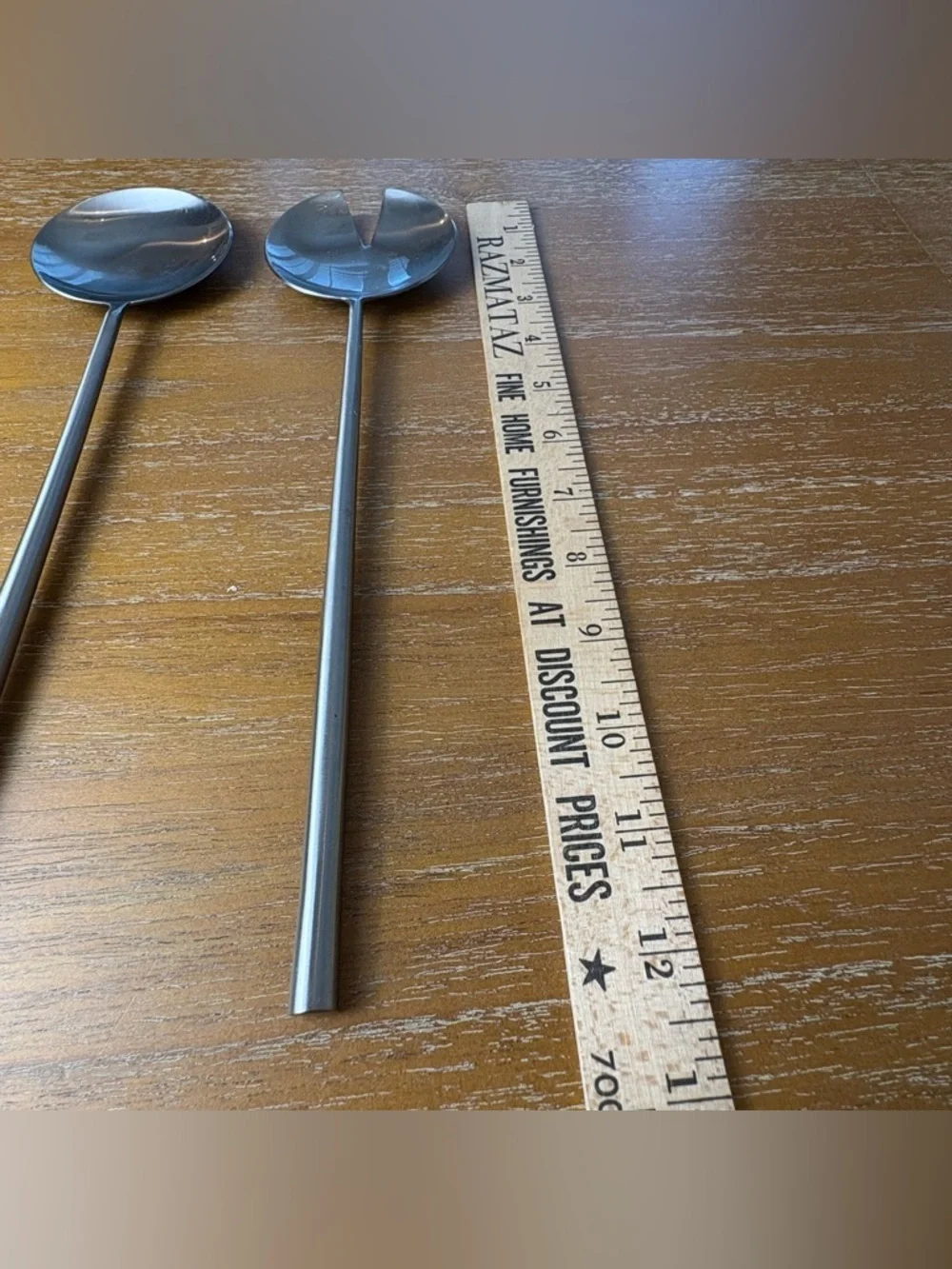 NWT Anthropologie Silver Salad Server Set - 2 Piece Long Handle
